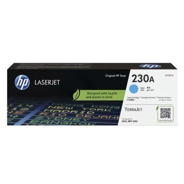 HP 230A Cyan Original LaserJet Toner Cartridge (W2301A) – For HP Color LaserJet Pro 4200, 4300, 4301, and MFP 4303 Series Printers